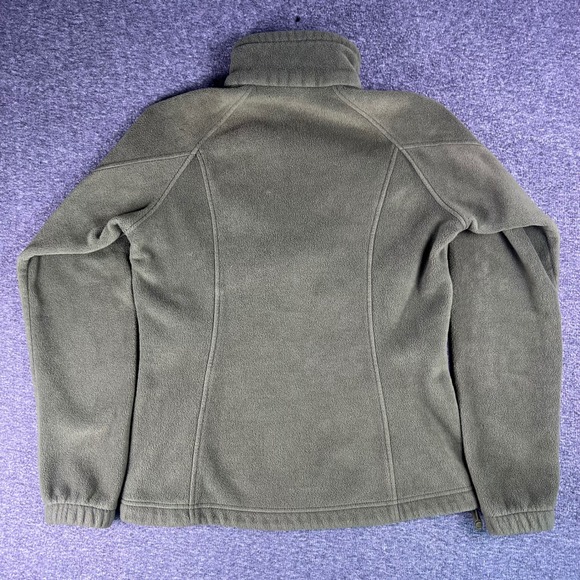 Columbia Fleece Jacket Womens Small Olive Green Full Zip Mock Neck Soft Layering - Picture 4 of 16